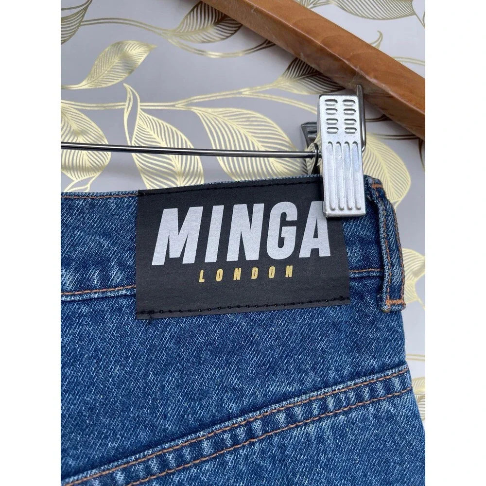 Minga London Butterfly Patch Wide Leg Skater Jeans Y2K Indie Aesthetic size 4 - Picture 9 of 12